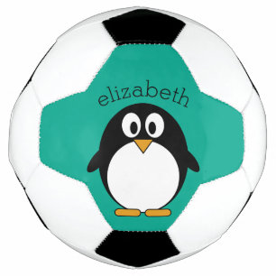 cute cartoon penguin emerald and black football