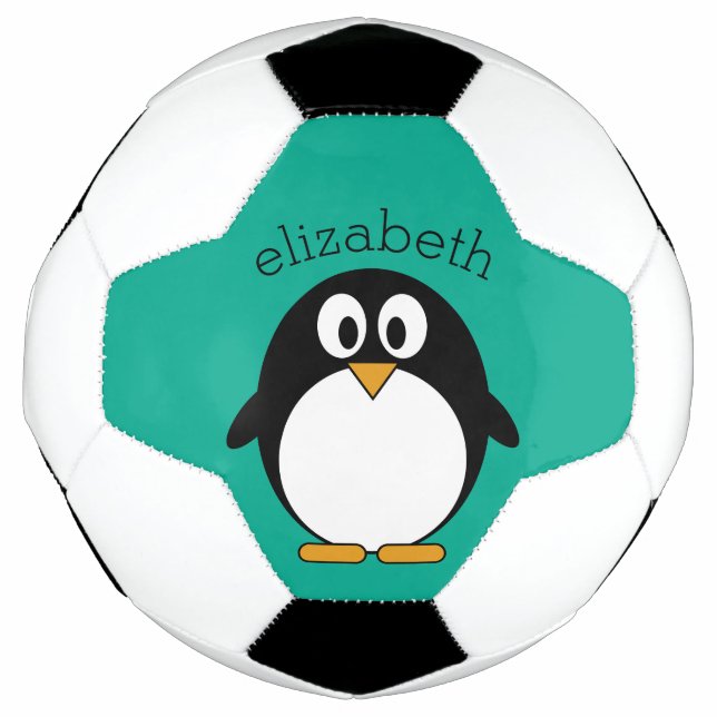 cute cartoon penguin emerald and black football (Front)