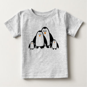 Cute Cartoon Penguin Family Baby T-Shirt