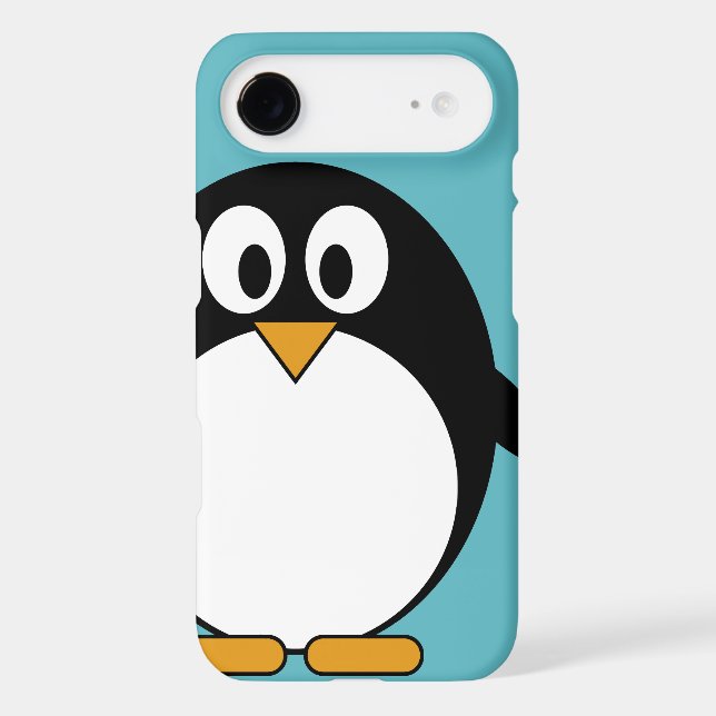 Cute Cartoon Penguin Pastel Blue Case-Mate iPhone Case (Back)