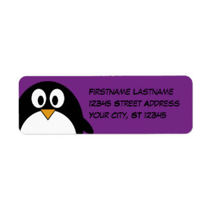 cute cartoon penguin purple