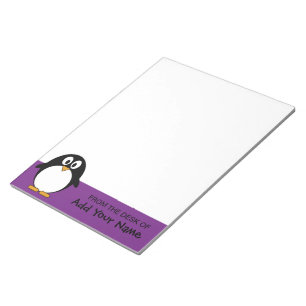 cute cartoon penguin purple notepad