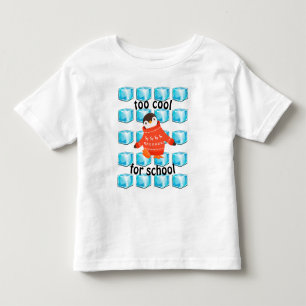 Cute Cartoon Penguin "Too Cool For School"  Toddler T-Shirt
