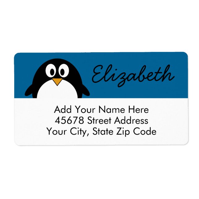 cute cartoon penguin with blue background (Front)