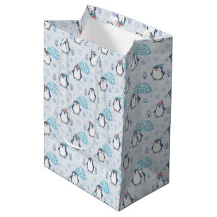 Cute Cartoon Penguins and Igloos Gift Bag