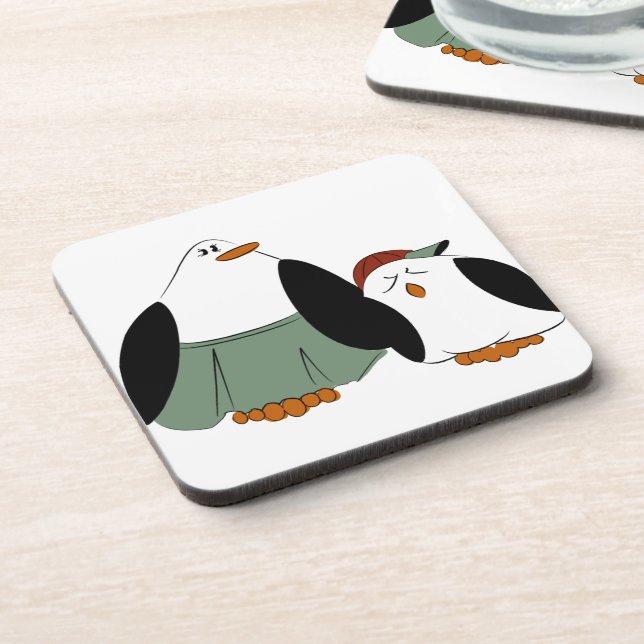 Cute Cartoon Penguins Coaster (Left Side)