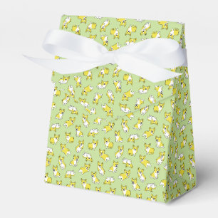 cute cartoon pet dog corgis pattern green favour box
