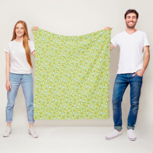 cute cartoon pet dog corgis pattern green fleece blanket
