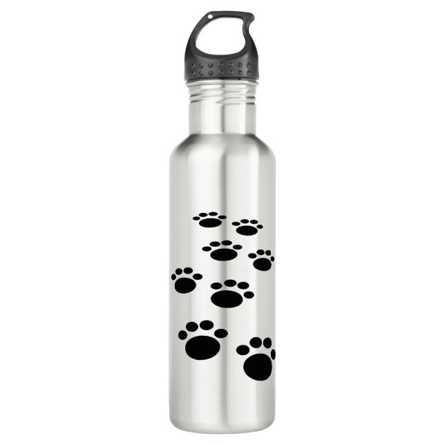 Cute Cartoon Pet Paw Trail 710 Ml Water Bottle (Front)