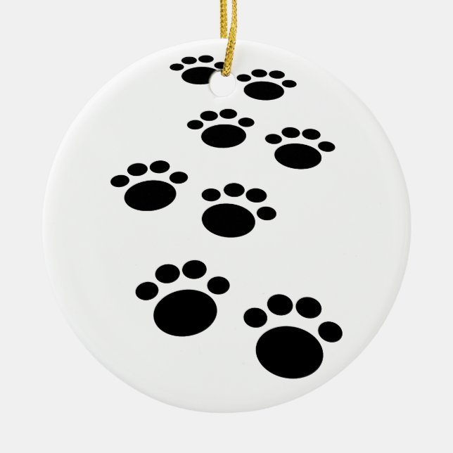 Cute Cartoon Pet Paw Trail Ceramic Tree Decoration (Front)
