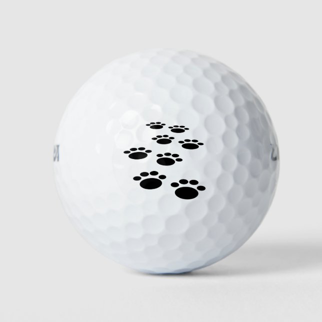 Cute Cartoon Pet Paw Trail Golf Balls (Front)