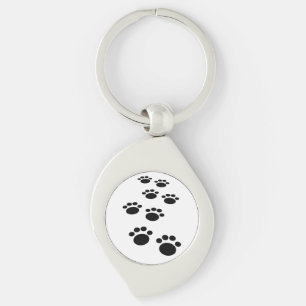 Cute Cartoon Pet Paw Trail\ Key Ring