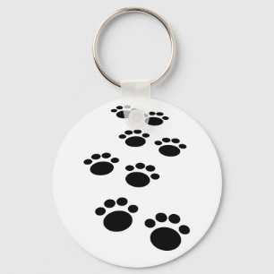 Cute Cartoon Pet Paw Trail Key Ring