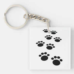 Cute Cartoon Pet Paw Trail Keychain