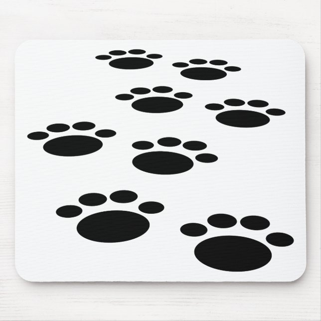 Cute Cartoon Pet Paw Trail Mouse Mat (Front)
