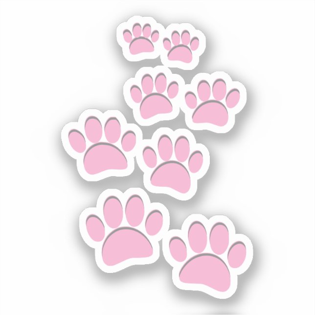 Cute Cartoon Pet Paw Trail Pink (Front)