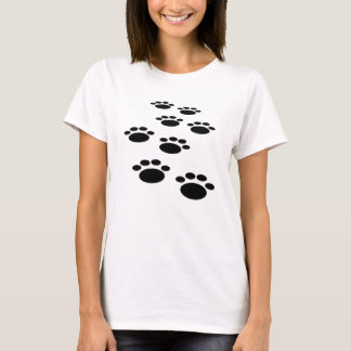 Cute Cartoon Pet Paw Trail T-Shirt