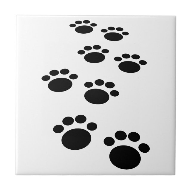 Cute Cartoon Pet Paw Trail Tile (Front)