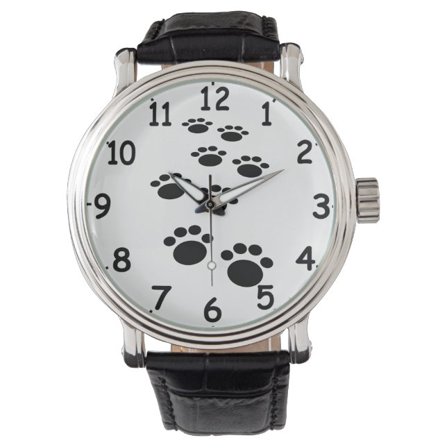 Cute Cartoon Pet Paw Trail  Watch (Front)