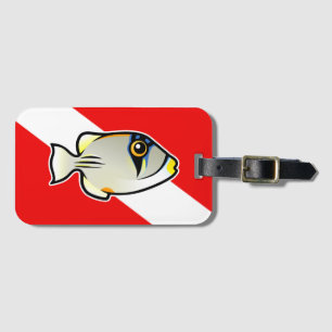Cute Cartoon Picassofish Dive Flag Luggage Tag