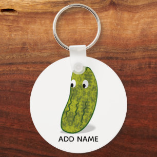 Cute Cartoon Pickle Drawing Key Ring