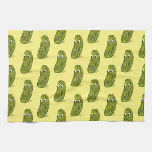 Cute Cartoon Pickle Drawing Tea Towel
