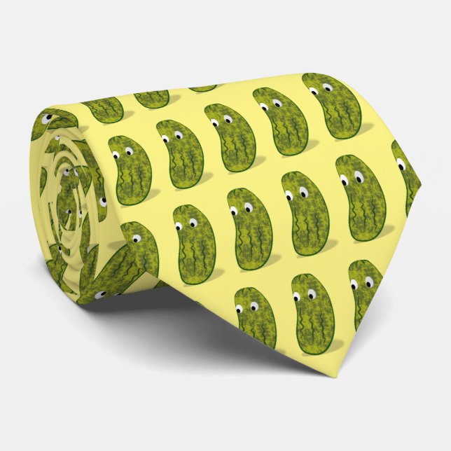 Cute Cartoon Pickle Drawing Tie (Rolled)