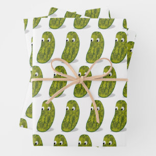 Cute Cartoon Pickle Drawing Wrapping Paper Sheet