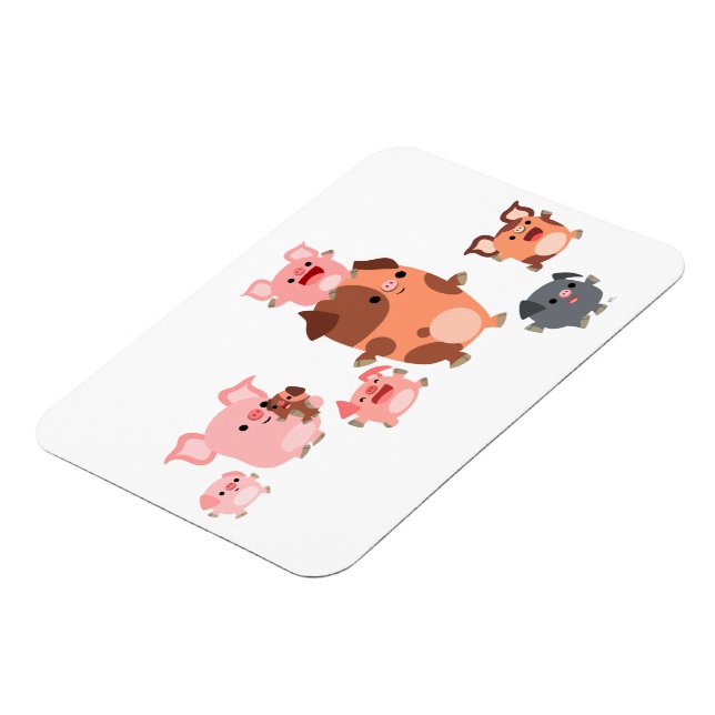 Cute Cartoon Pig Family Flexible Magnet (Left Side)