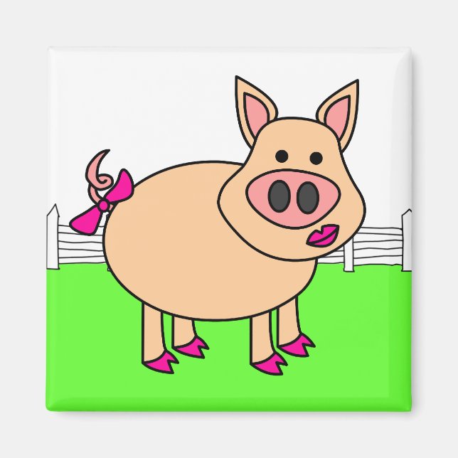 Cute Cartoon Pig Magnet (Front)