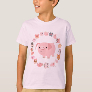 Cute Cartoon Pig Mandala Children T-shirt front