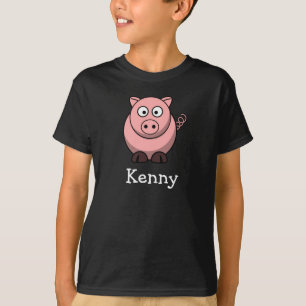 Cute cartoon pig personalised with childs name T-Shirt