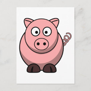 Cute Cartoon Pig Postcard