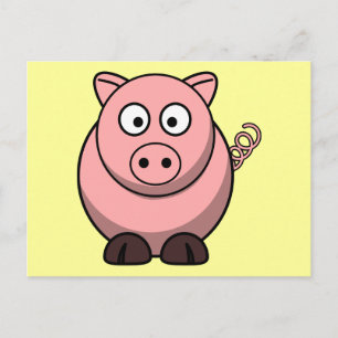 Cute Cartoon Pig Postcard