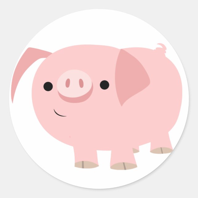 Cute Cartoon Pig Sticker (Front)