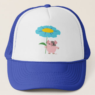 Cute Cartoon Pig With Gift (Blue) Hat