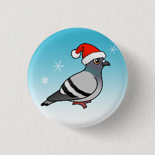 Cute Cartoon Pigeon Santa 3 Cm Round Badge