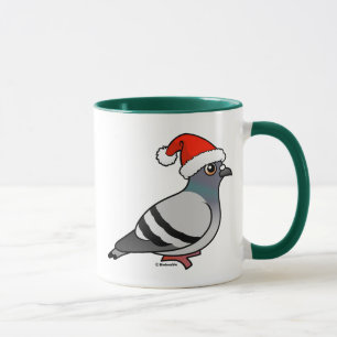 Cute Cartoon Pigeon Santa Mug