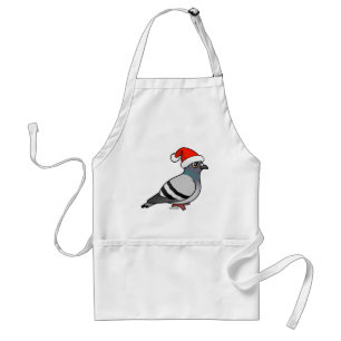 Cute Cartoon Pigeon Santa Standard Apron