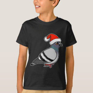 Cute Cartoon Pigeon Santa T-Shirt