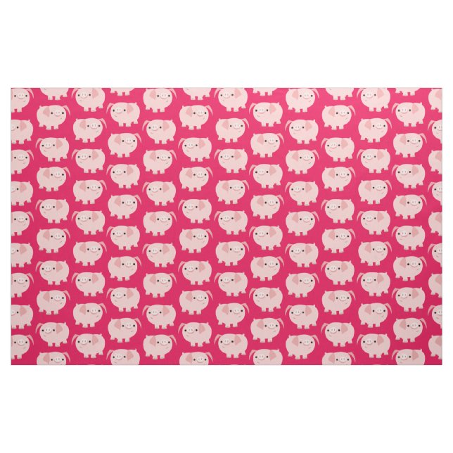 Cute Cartoon Pigs Fabric (Fat Quarter)
