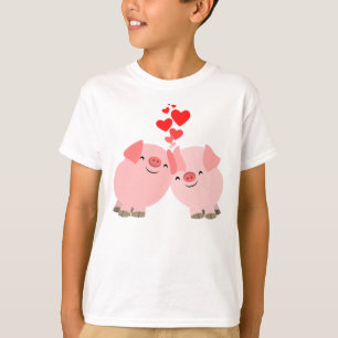 Cute Cartoon Pigs in Love Children T-Shirt