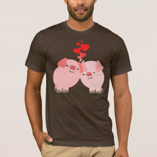 Cute Cartoon Pigs in Love T-Shirt