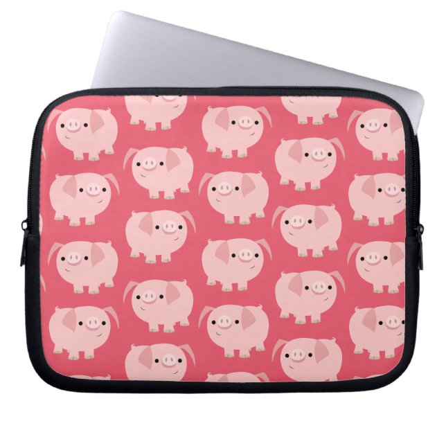 Cute Cartoon Pigs Laptop Sleeves (Front)