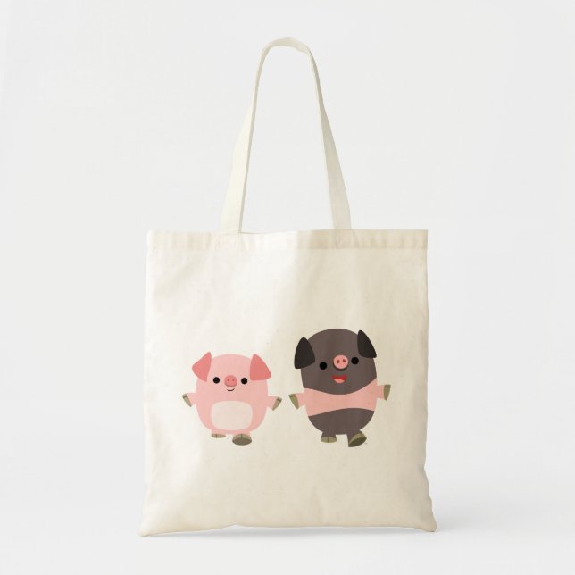 Cute Cartoon Pigs On a Walk Bag (Front)