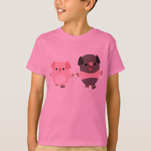 Cute Cartoon Pigs On a Walk Children T-Shirt
