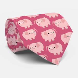 Cute Cartoon Pigs Tie