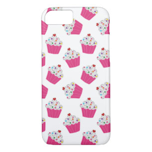 Cute Cartoon Pink Cupcake Sprinkles Pattern iPhone 8/7 Case