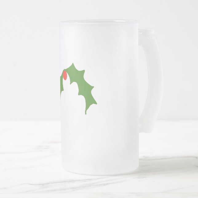 CUTE CARTOON PINK GENOME FROSTED GLASS BEER MUG (Front Right)