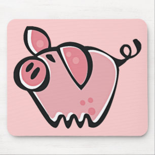 Cute Cartoon Pink Pig Mouse Mat